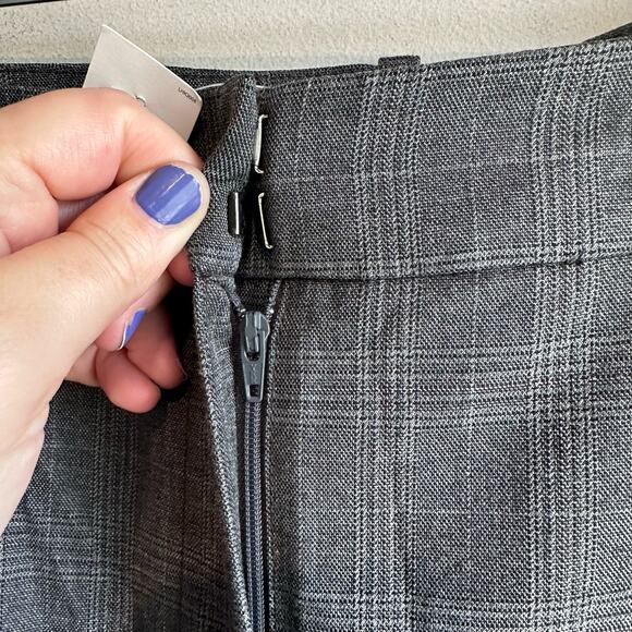 Loft Kate Classic Flare Leg Cuffed Trouser Pant Grey Glen Plaid 10 - Picture 3 of 10